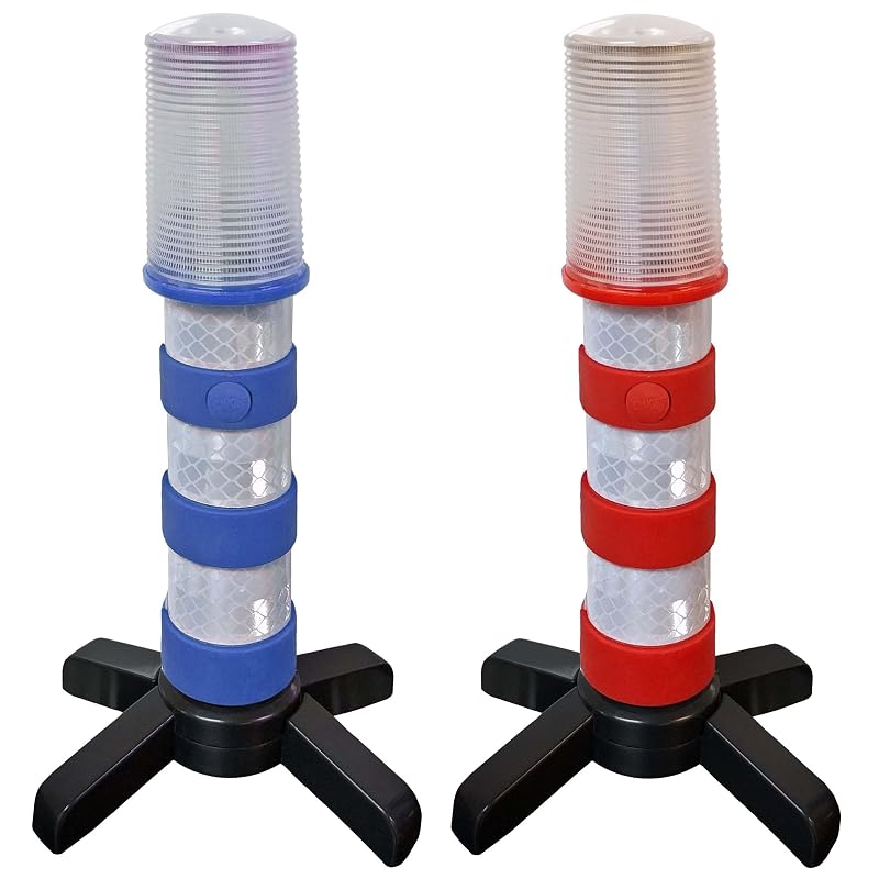 Kit de sinalizadores LED de emergência viária Electriduct vermelho e azul com estojo