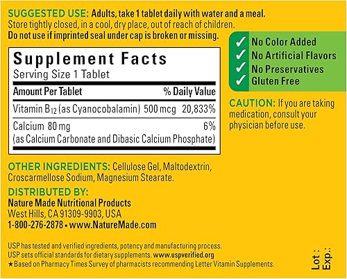 Miniatura 2 de Tabletas de vitamina B12 de 500 mcg, 200 unidades para la salud metabólica