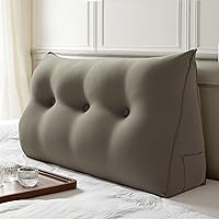 Vista 32 de WOWMAX Cabecero de Cama Multifuncional con Almohada Tapizada Doble, Cabecero para Dormitorio Individual XL, Portátil para Dormitorio Universitario