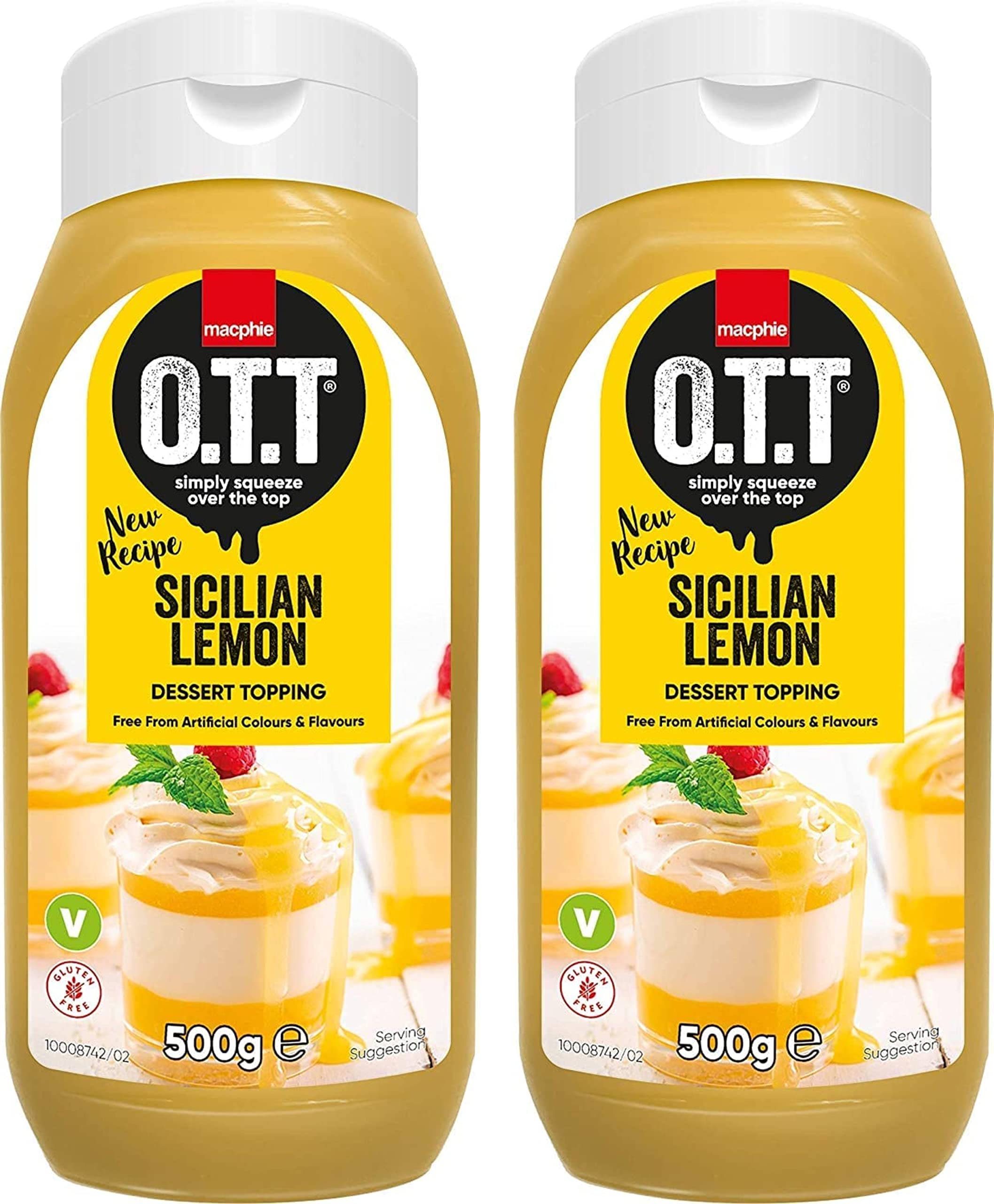 Sicilian Lemon Dessert Topping Sauce OTT Restaurant Quality x2 500g, Ideal on Ice cream, cakes, pancakes, waffles or cheese cakes