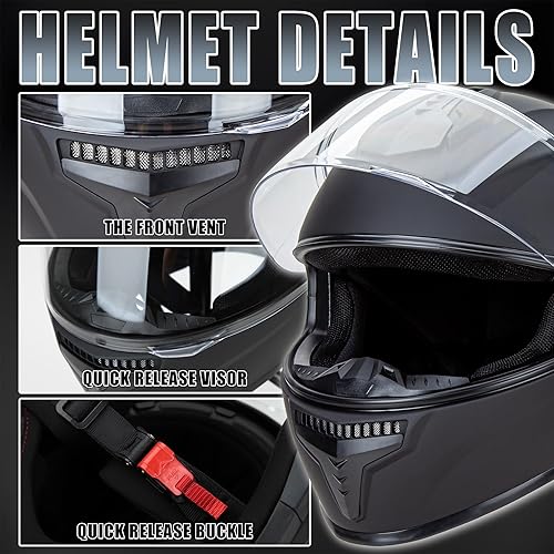 Miniatura 5 de Cartman Casco de motocicleta aprobado por DOT, casco integral