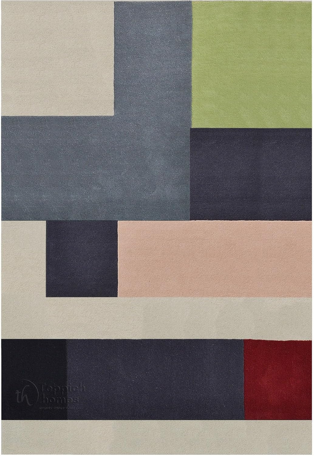 6'x10' Hand Tufted Wool Geometric Area Rug, Modern Multicolor Abstract Rectangular Rug for Living Room, Bedroom, Dining Room & Hallway Decor