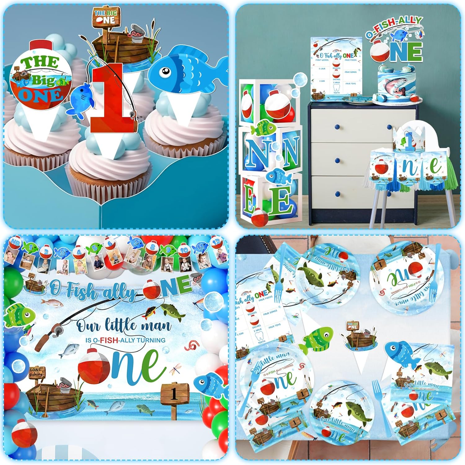 Ofishally One Birthdayデコレーション、O Fishally One First Birthdayデコレーション