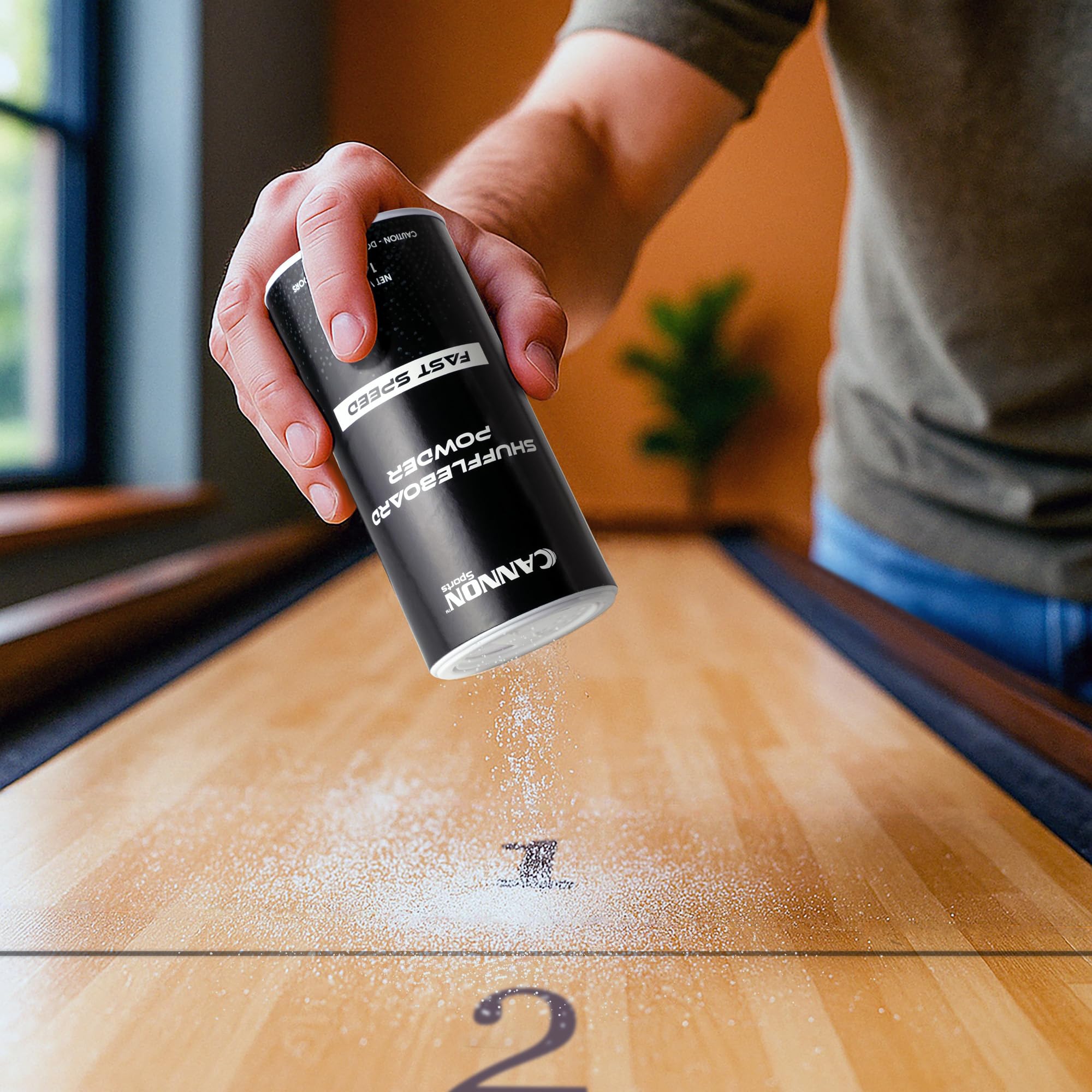Cannon Sports Polvere da Shuffleboard - Cera Premium con Silicone/Farina di Mais - 3 Velocità (Veloce, Media, Lenta) - Sabbia Scorrevole Non Abrasiva (MEDIA, 2, CONFEZIONE)