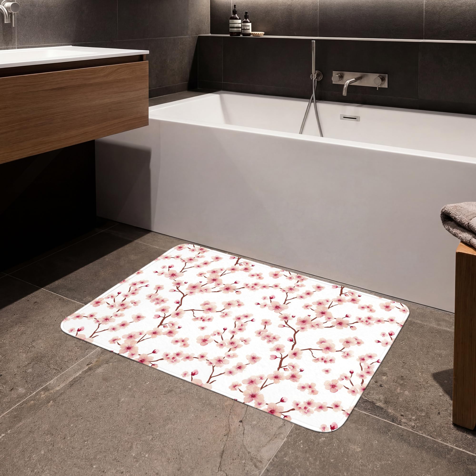 Tapis Salle De Bain Decoration Absorbant Antidérapant Lavable Non