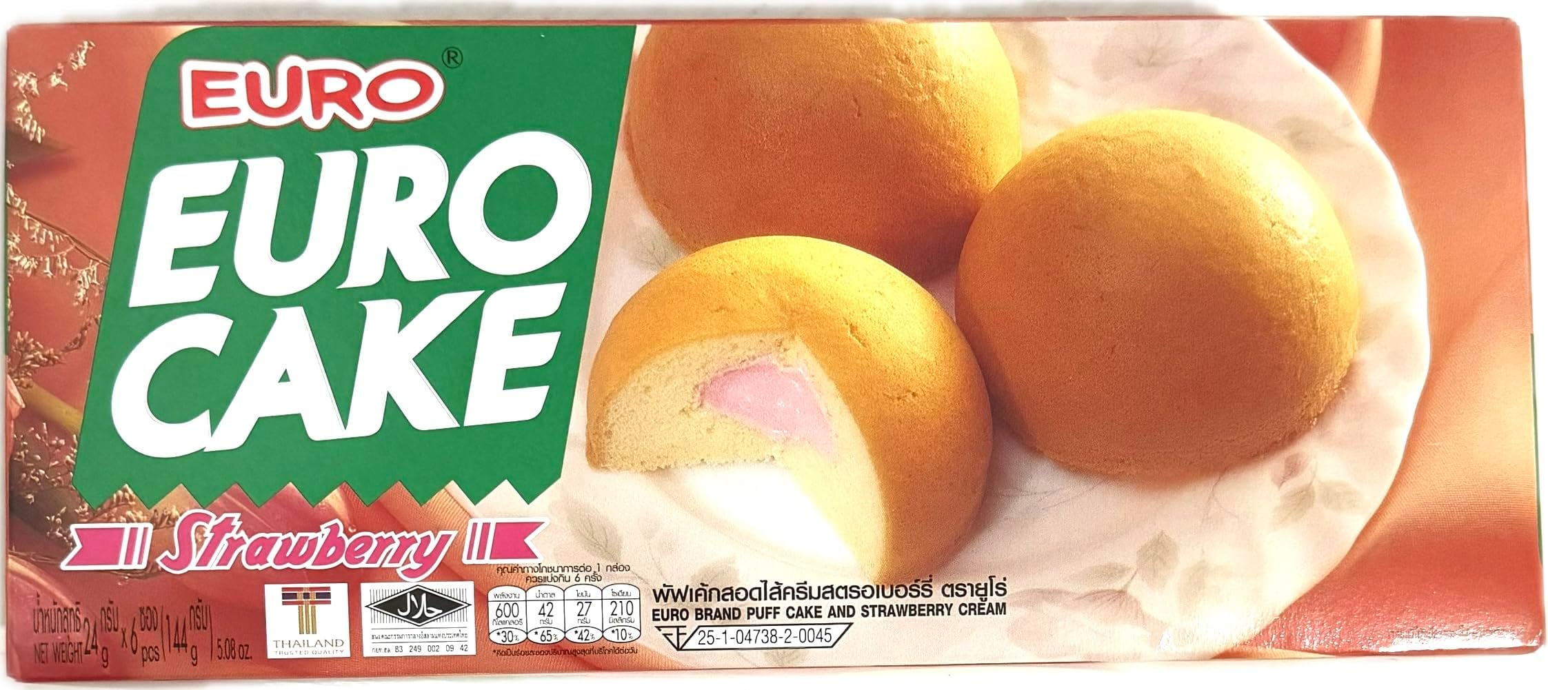 Euro Strawberry Cake 1 Box Net Wt 144 G.