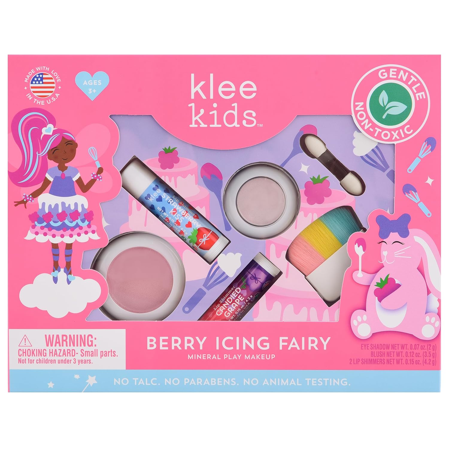 Luna Star Klee Kids Play Makeup Kit. Gentle and Non-Toxic. Kid-Friendly. Made in USA. (Berry Icing Fairy)