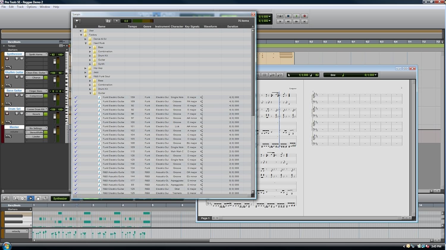 Screenshot of Pro Tools SE software interface
