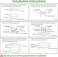 Vista 8 de hykolity Lámpara de techo LED regulable de 16 pulgadas, bronce aceitado, 36 W, 2200 lm, 2.7/3/3.5/4K/5K ajustable, ángulo de luz de 120°, CRI90