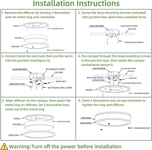 Miniatura 7 de Lámpara de techo LED de montaje empotrado de 10 pulgadas, 17 W equivalente a 120 W 1100 lm, 2700 K3000 K3500 K4000 K5000 K, luces de techo