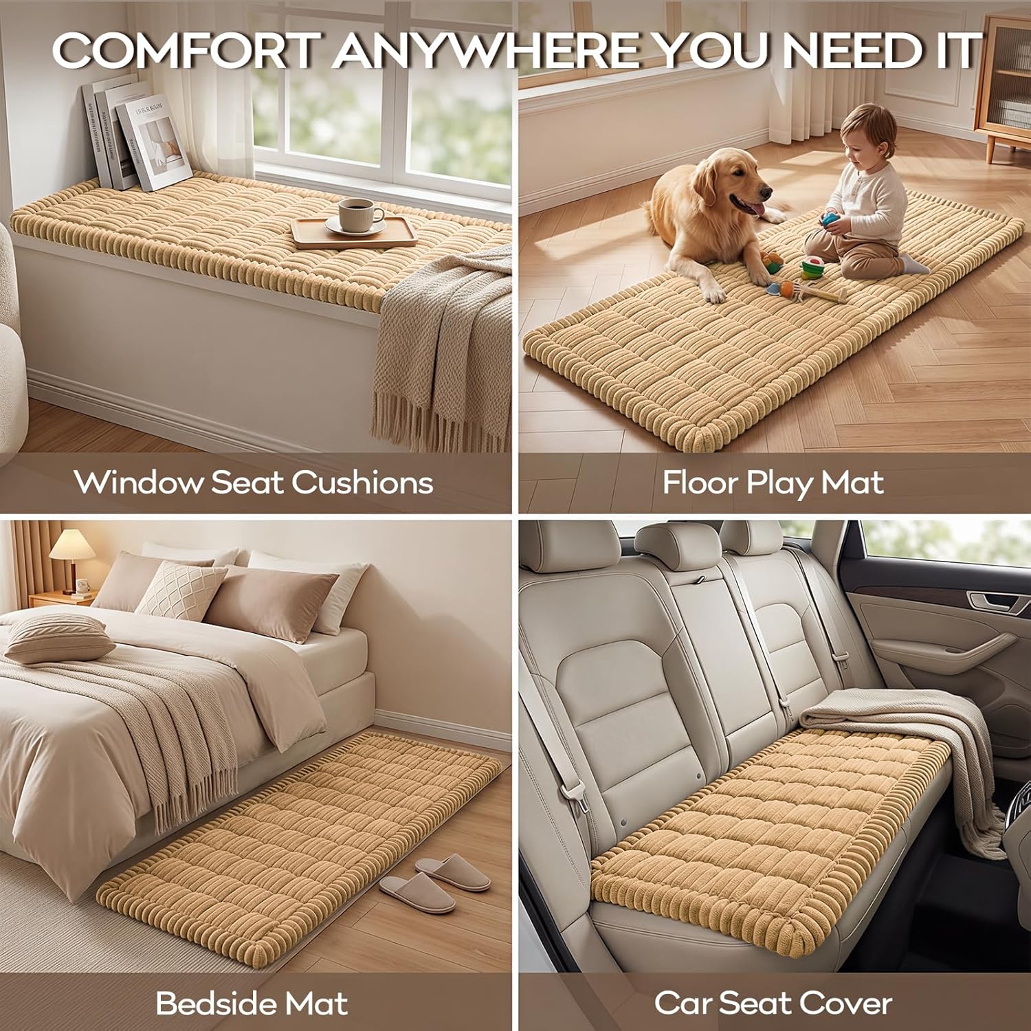 decorUhome Fuzzy Pet Couch Cover for Dogs, Non-Slip Sofa Covers for Sofa Couch Arm, Soft Thick Furniture Couch Protector, Washable Sofa Slipcovers, Camel, 27.6 x 27.6