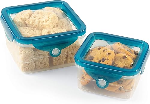 Vista 6 de Handy Gourmet Flexi-Top - Recipientes reutilizables, sin BPA, cuadrados, juego de 2