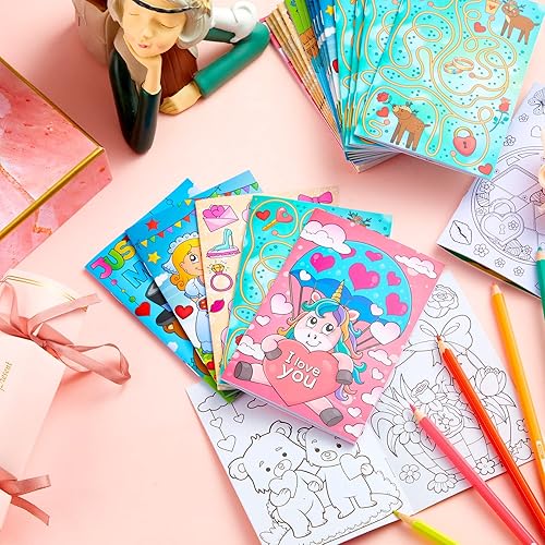 Miniatura 3 de Juego de 30 libros para colorear de boda para niños y niñas, juego de actividades de 40 páginas, kits de actividades para el día de San Valentín,