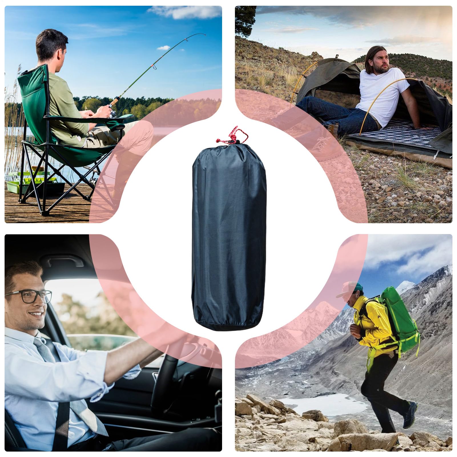 Tenda a zaino per 1 , per campeggio, protezione leggera e compatta | design a rete traspirante, impermeabile, antivento, resistente alla pioggia, escursionismo, caccia, montagna, viaggi