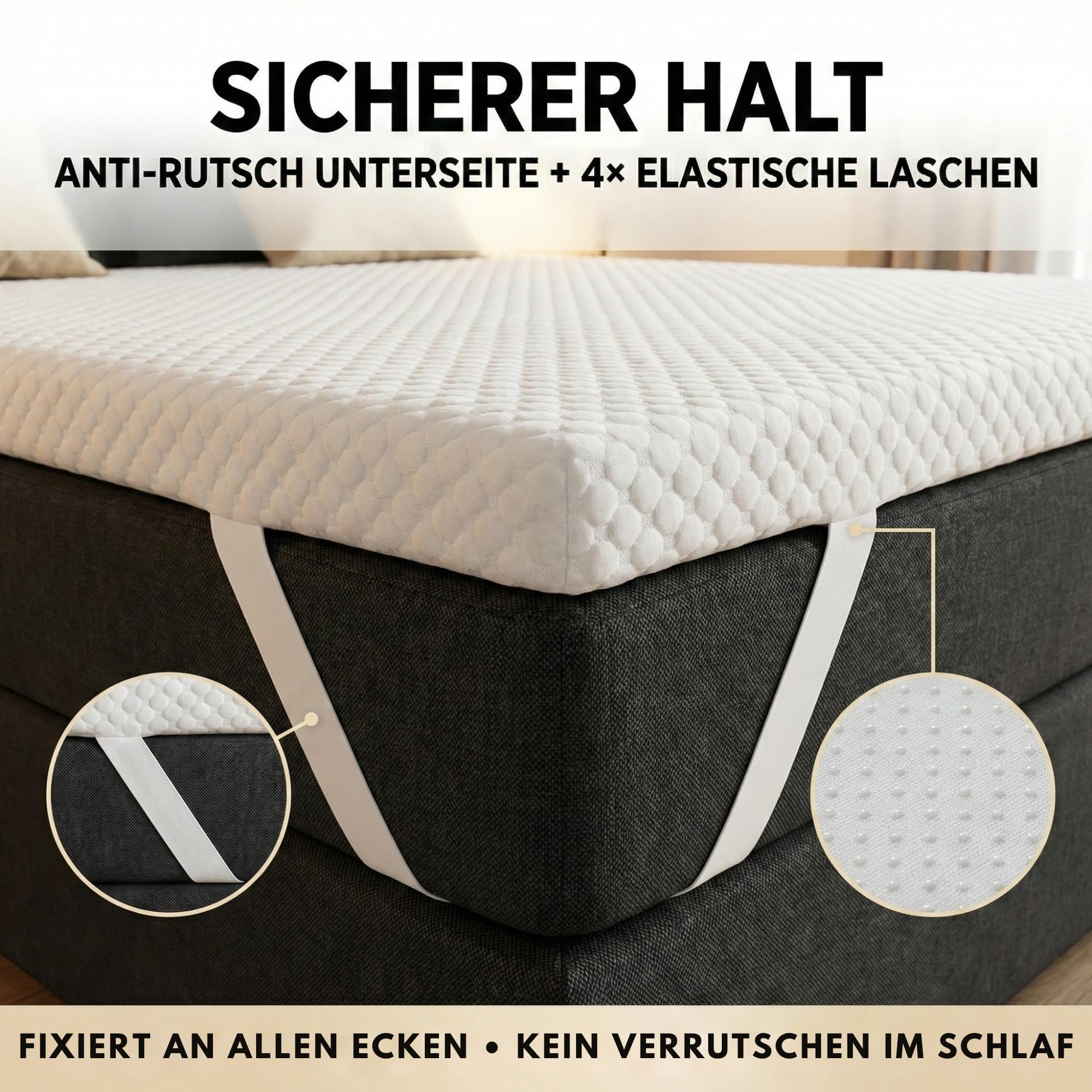 Arensberger Topper Soft 140x200cm | H2, Memory Foam, 5cm, waschbarer Bezug | Für Federkern & Schaumstoff Matratzen, Matratzenauflage 5cm, druckentlastend, atmungsaktiv, Topper für erholsamen Schlaf