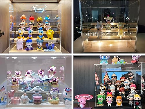 Miniatura 4 de Choowin Vitrina de acrílico transparente de 5 niveles con puerta, vitrina de encimera para mini figuras de acción coleccionables, organizador de