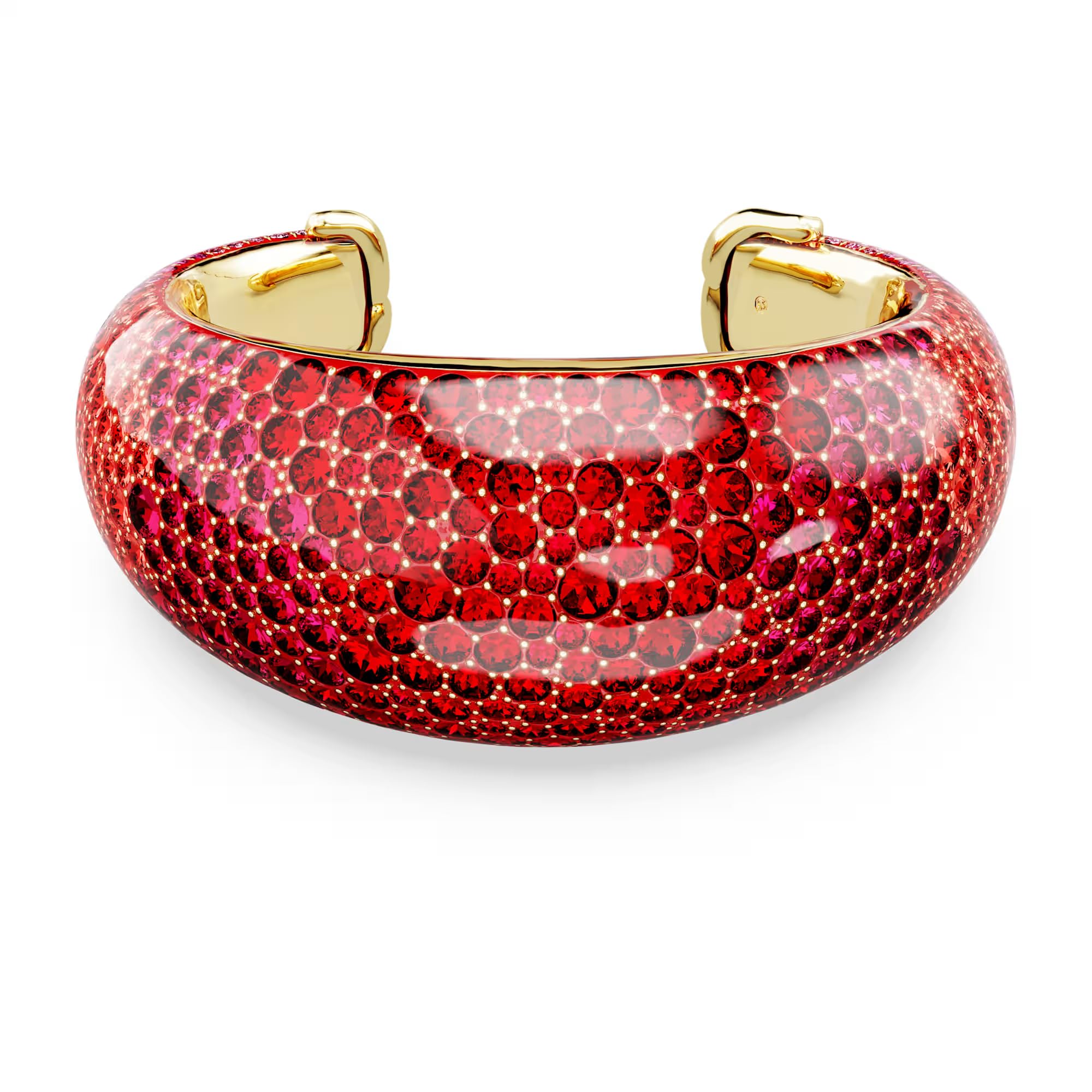 Swarovski Pulsera rígida Idyllia, Rojo, Bañado en oro, L