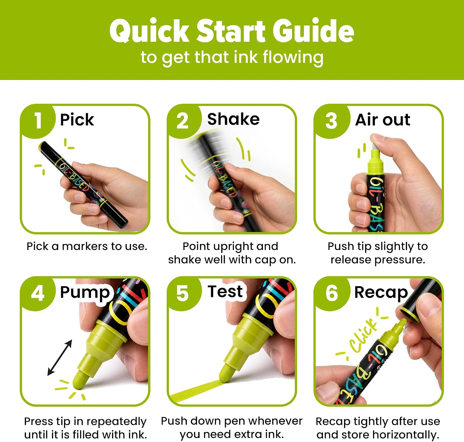 Chalkola 40 Oil Based Paint Markers - Dual Tip Oil Paint Pens for Metal