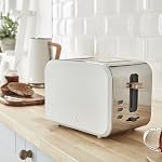 Swan Nordic Toaster 2 Slice with Extra Wide Slots for Bagels, Waffles, Breads, Cancel, Defrost and Bagel Function, 6 Brown Settings, Cotton White (ST14610WHTN)