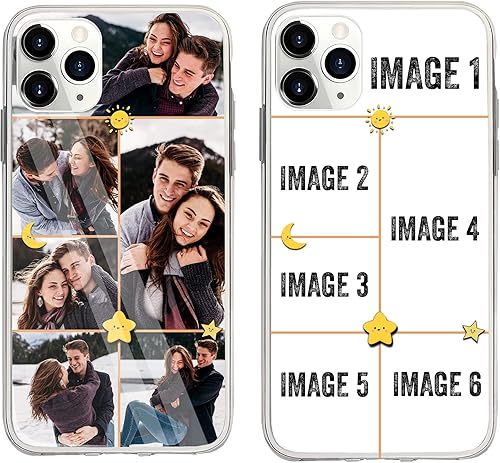 CASEZILY Funda de teléfono personalizada con múltiples imágenes, foto personalizada para pareja, familia, amigos, compatible con iPhone 15, 14, 13,