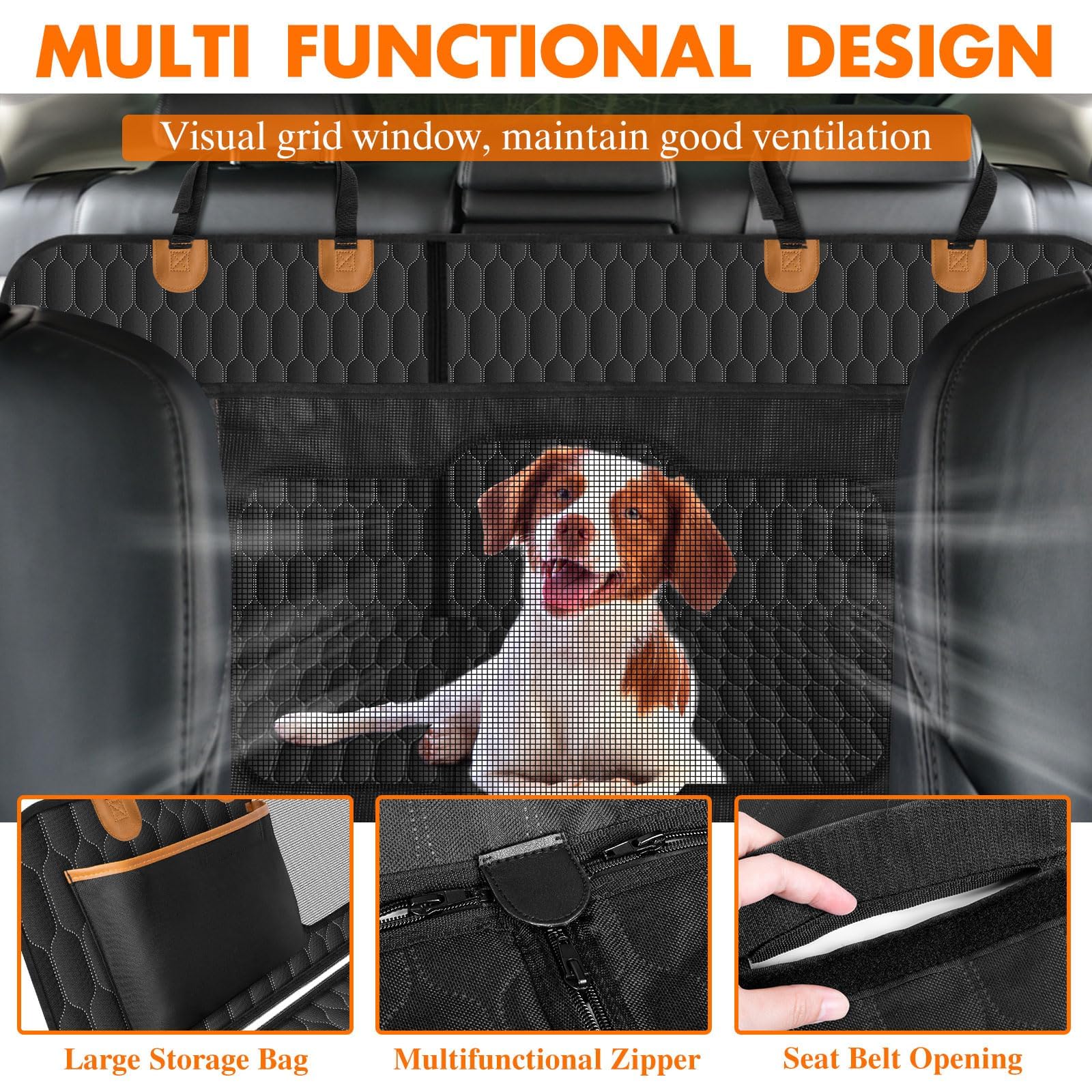 Coprisedile Posteriore Auto per Cani per Renault Kadjar/Scenic/Rafale/Symbioz, Telo Posteriore Auto per Animali Domestici, 600D Oxford Impermeabile Protezione per Sedile per Animali,B
