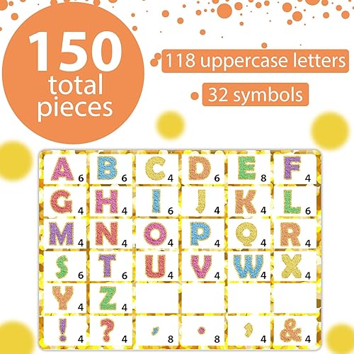 Vista 38 de Qyeahkj Juego de 150 letras grandes de 7 pulgadas y puntuación, color rojo oscuro para aula, para exhibir tablones de anuncios, decoración