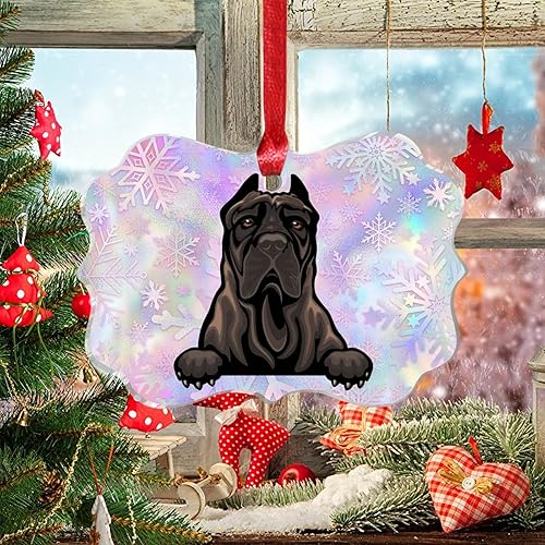 Adorno navideño para amantes de los perros, mamá, para niños, decoración navideña Presa Canario, recuerdo conmemorativo para perros, adornos de