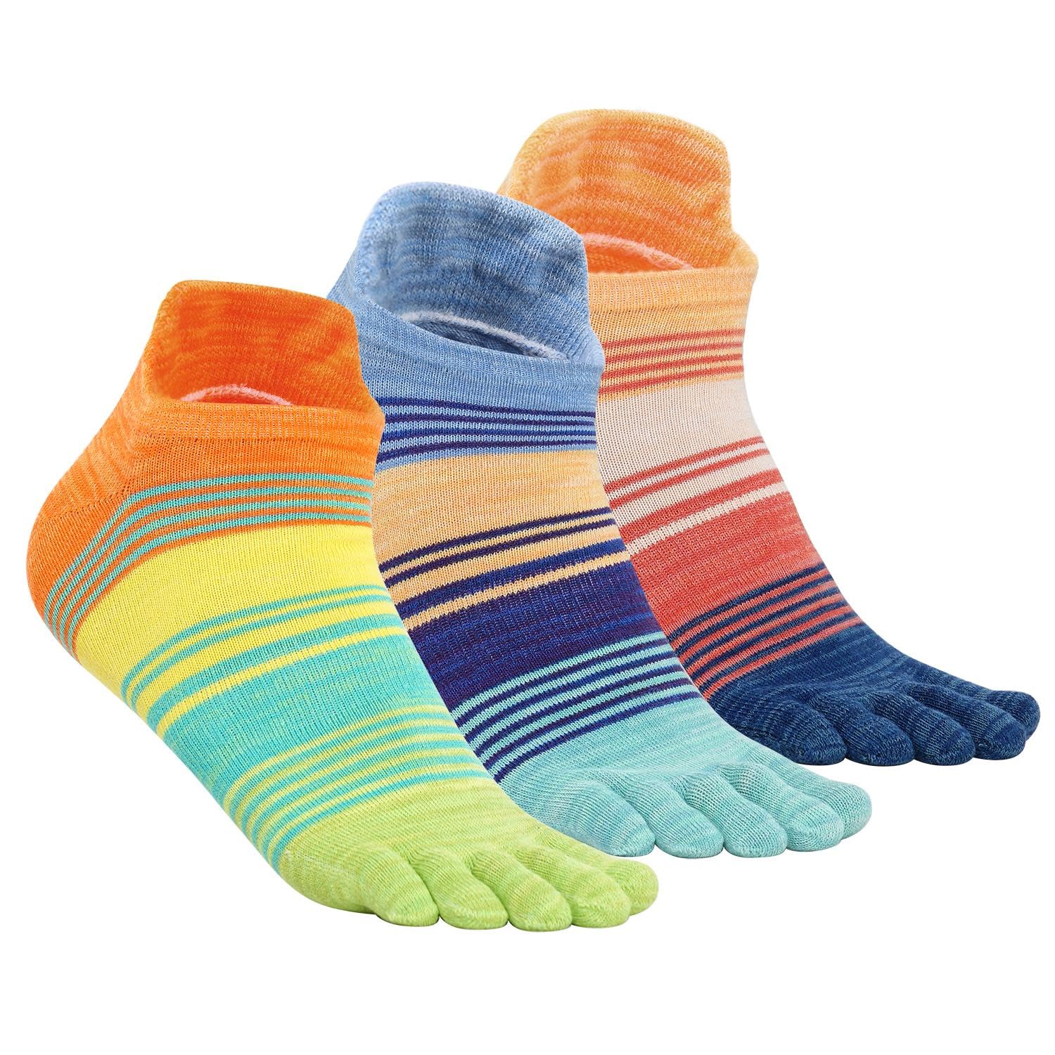 Calcetines de dedos para mujeres calcetines de algodón para correr calcetines tobilleros transpirables