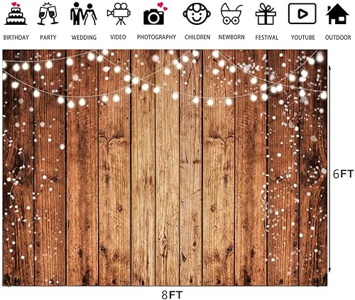 Miniatura 4 de LTLYH Telón de fondo de fotografía de madera marrón de 8 x 6 pies, telón de fondo de pared de madera retro, telón de fondo de pared de madera para