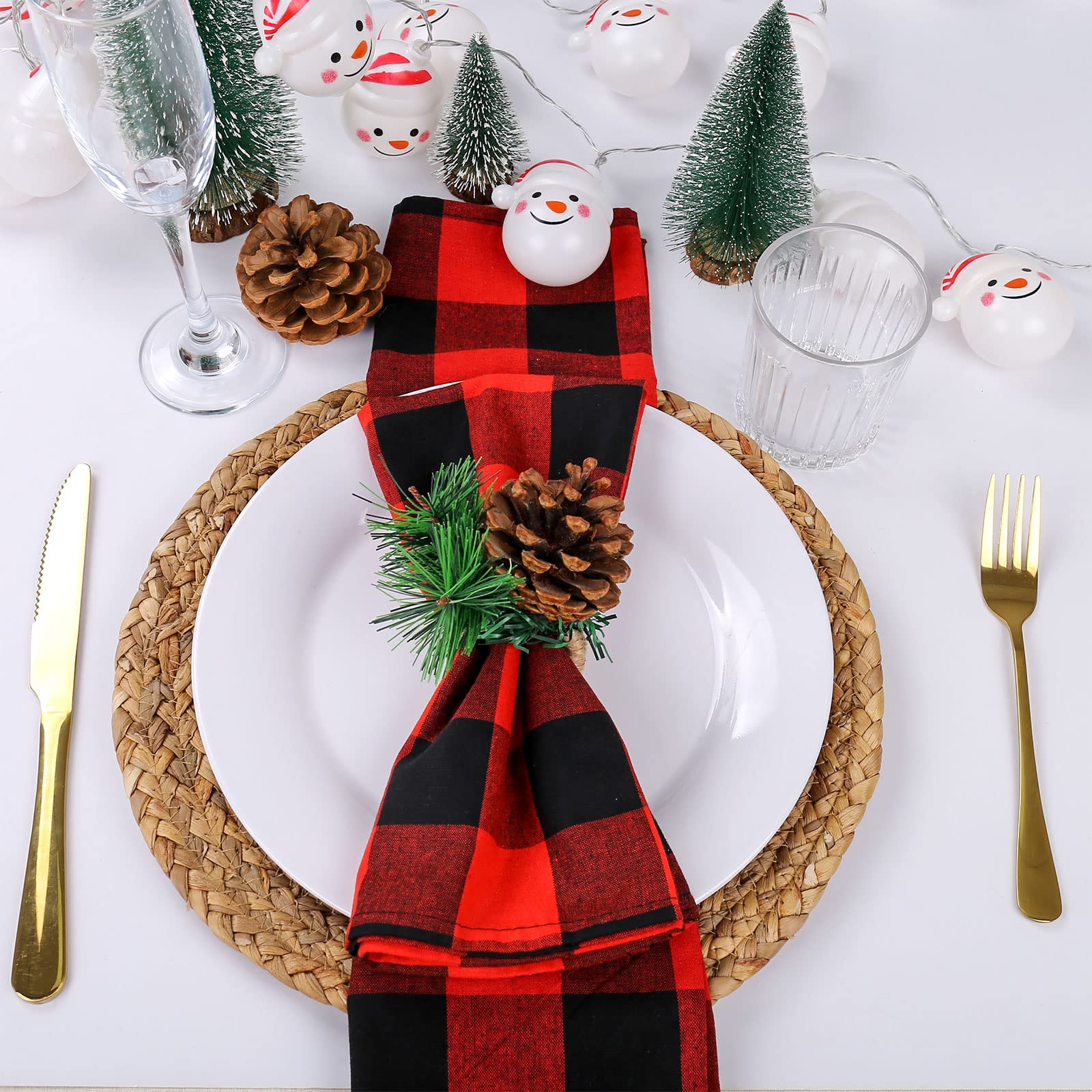 Juego de 6 servilleteros hechos a mano con diseño de piña de piña de granja para decoración de mesa de otoño, boda, día de Acción de Gracias, Navidad (piña)