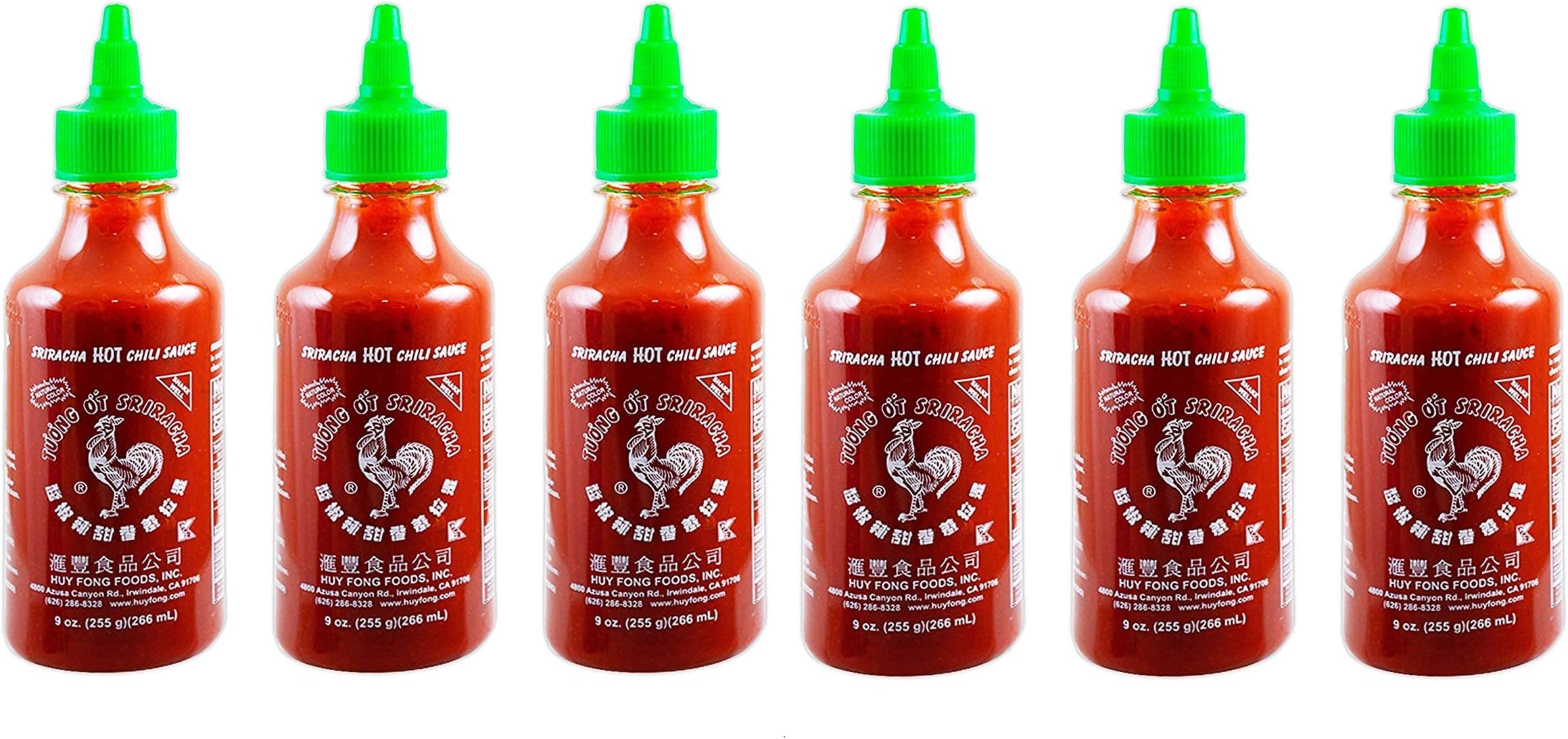 Huy Fong, Sriracha Hot Chili Sauce, 9 Ounce Bottle (3 Bottles) Two Pack
