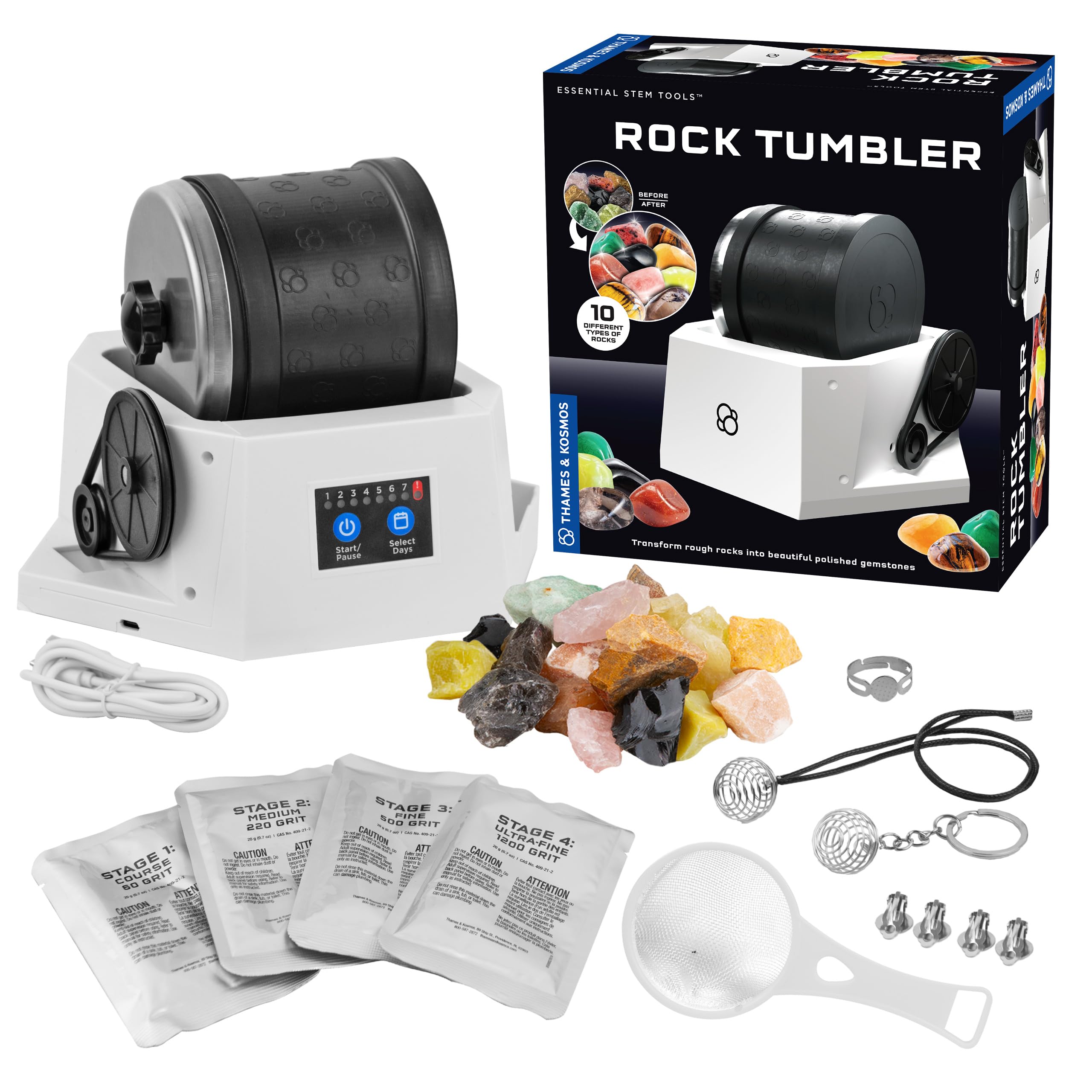 Amazon.com: The Thames & Kosmos Rock Tumbler Essential STEM Tool