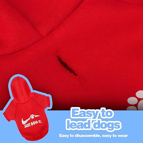 Miniatura 4 de Sudadera con capucha naranja para perro Chihuahua mantén a tu cachorro cálido y elegante con una sudadera estampada "Just Dog It", ropa para