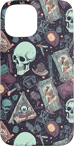 Miniatura 10 de iPhone 13 Pro Max Eerie Tarot Tarjetas y Cristales Patrón Scary Cute Halloween Case