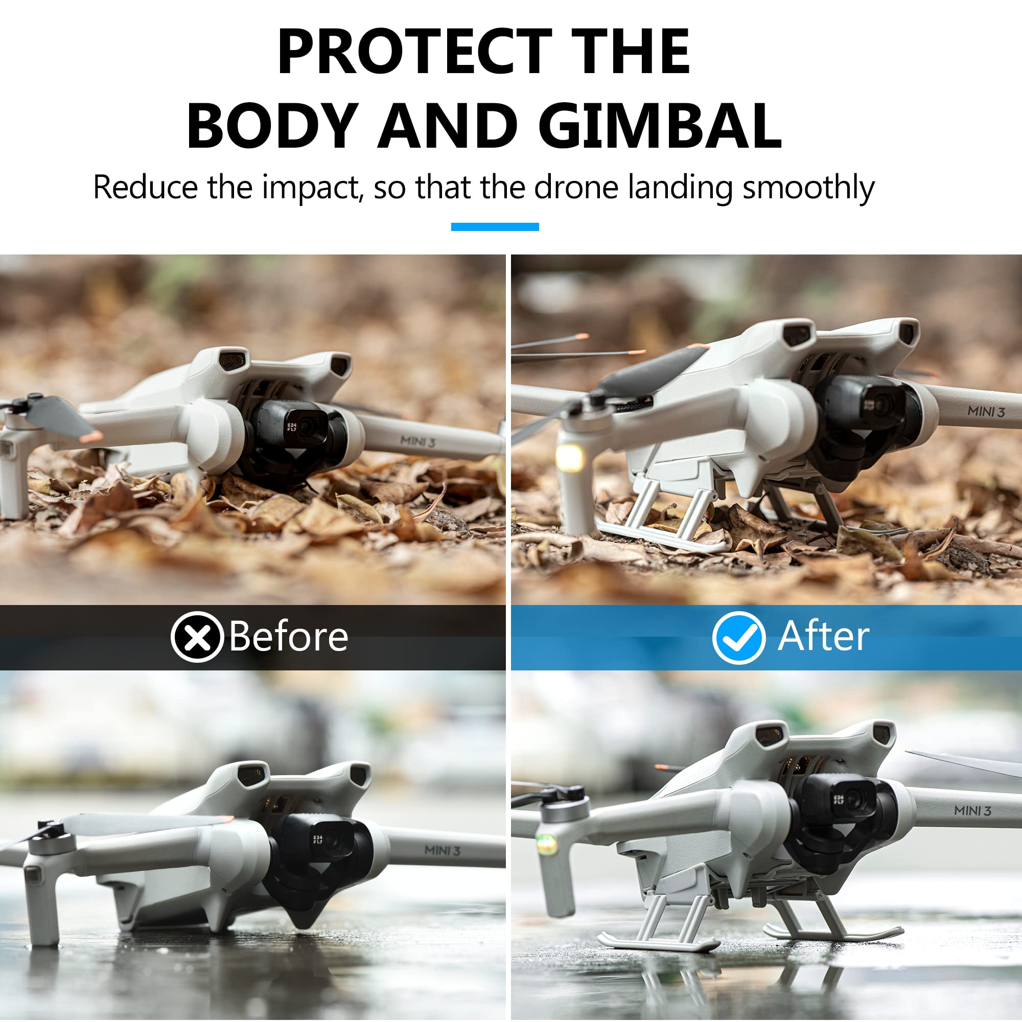 Landefüße Für DJI Mini 3 Drohne – Faltbar, Spider Design, 28 Mm Höher