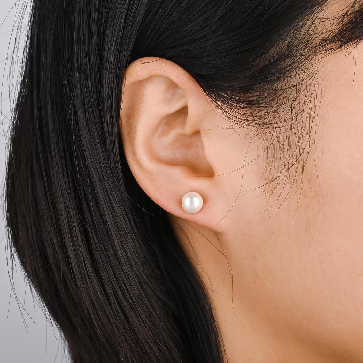 Freshwater Pearl Earrings Studs White Gold Plated Solid 925 Sterling Silver Stud Hypoallergenic Earrings for Women Jewelry - Image 2