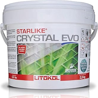 The Tile Doctor Starlike Crystal EVO 700 Glass - Litokol Epoxy Translucent Grout for Tile, Clear Tile Grout - 11 lbs