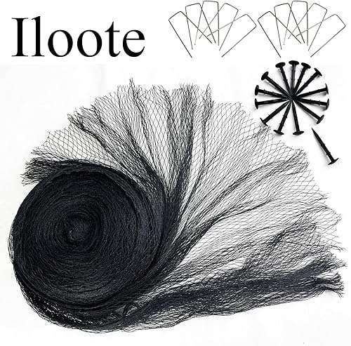 Miniatura 4 de Cubierta de malla tejida para estanque protege a los peces koi (14.7 x 14.7 pies, negro)