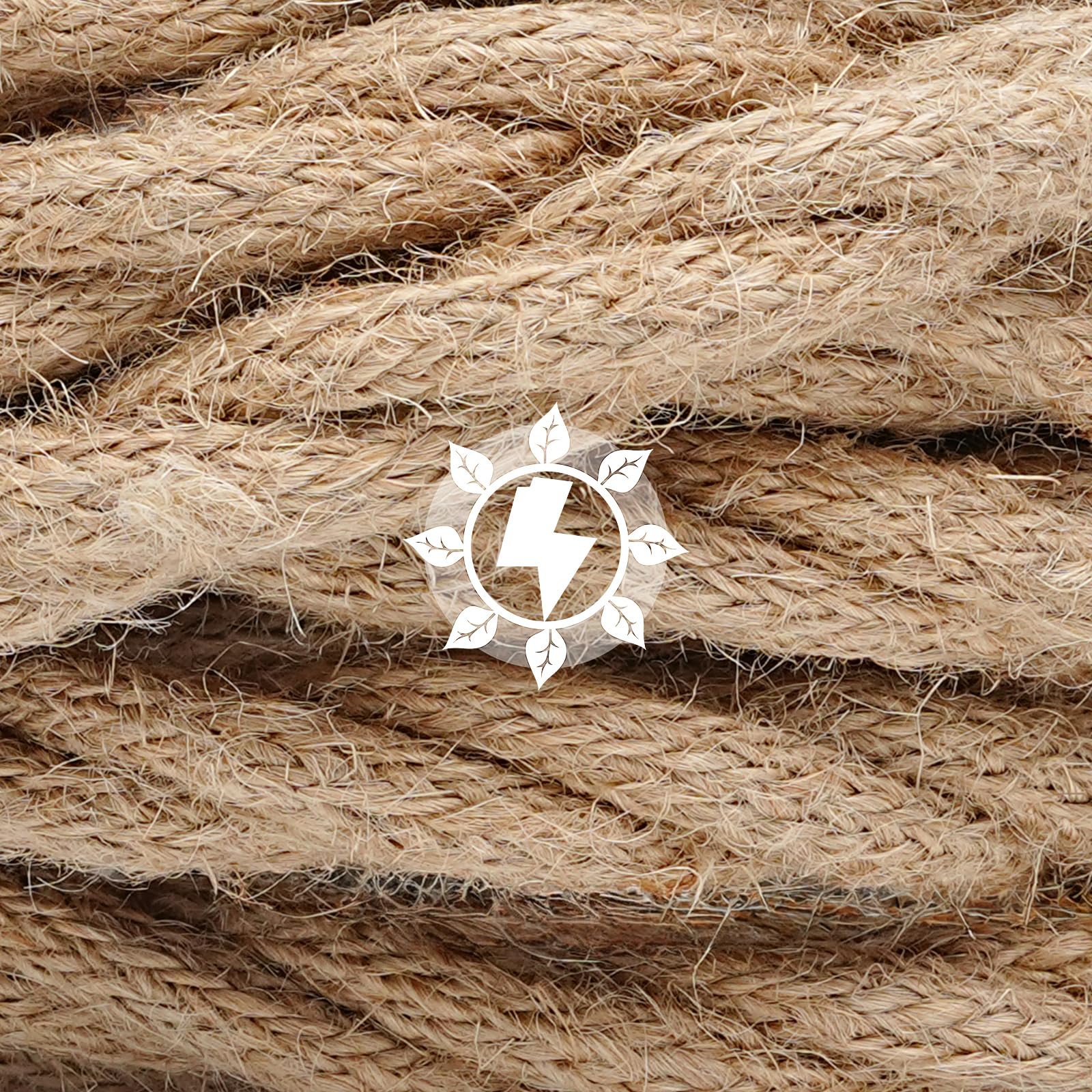 GrennSun Cable Cuerda - 10 Metros Cable Trenzado Vintage 3x0,75mm² Cable Electrico 3 hilos para Lámparas de Araña, Apliques y Pantallas de Lámparas