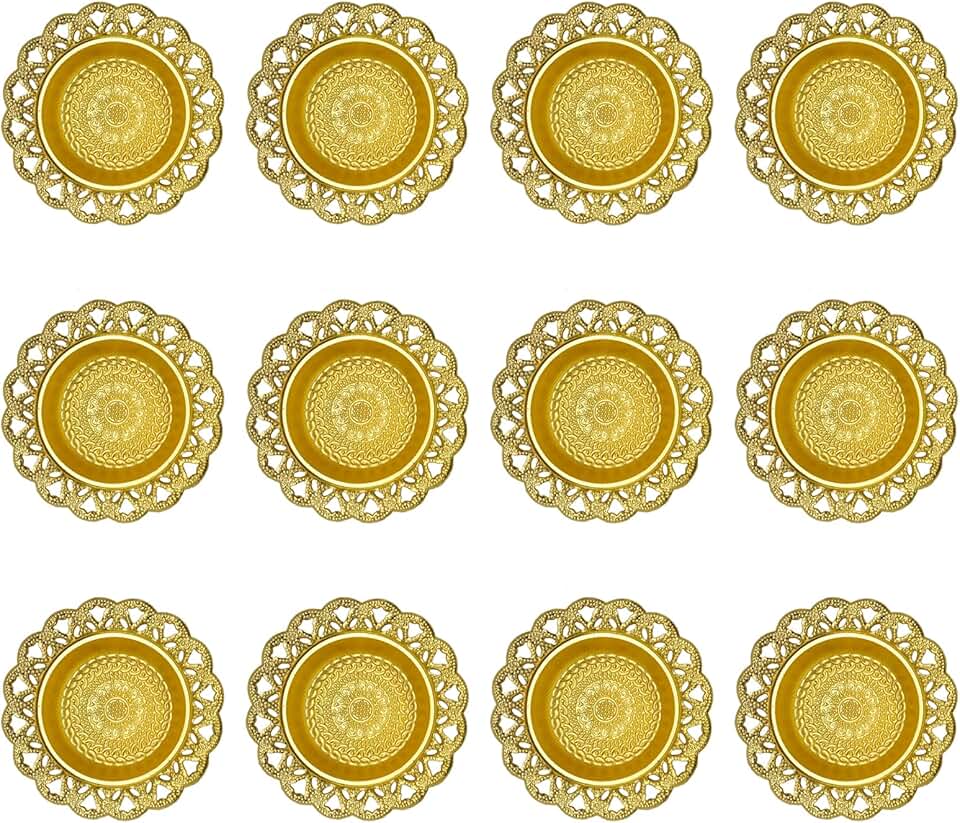Golden Metal Diwali Diya Set