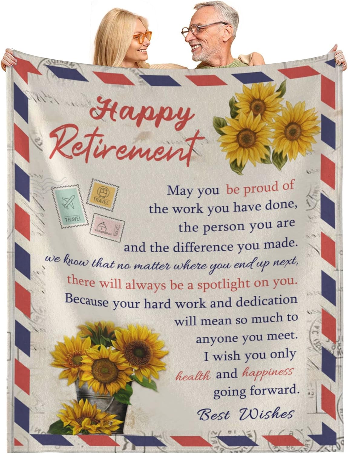 Retirement Gifts for Women Men, Retirement Blanket Retired