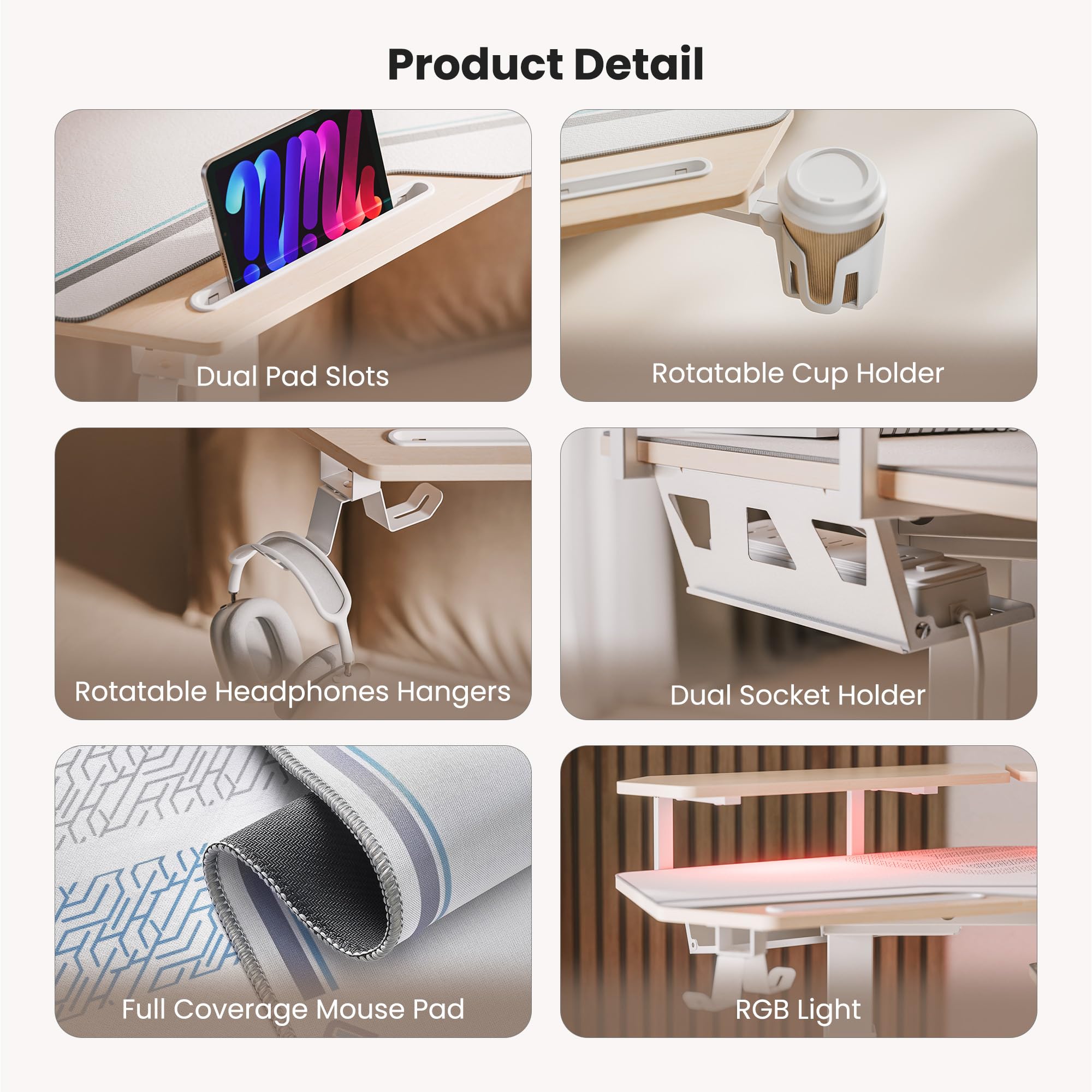 EUREKA ERGONOMIC Standing Desk with Keyboard Tray Large Music Studio Gaming Desk Wing Shaped Sit Stand Table 72 — view 7