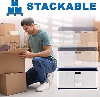 Amazon｜SereneLife 鍵付き保存コンテナ容器 21ガロン 大容量 積み重ね