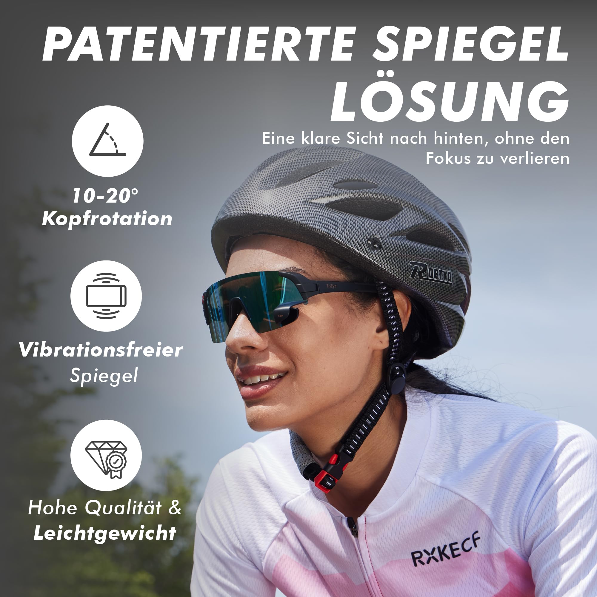 trieye fahrradbrille Mit Rückspiegel UV400, Revo Blau Design Baguettebag:Mandala e-bike klapprad mit bosch Category:Hollandrad_Gazelle Retro Line ohne den Kopf zu