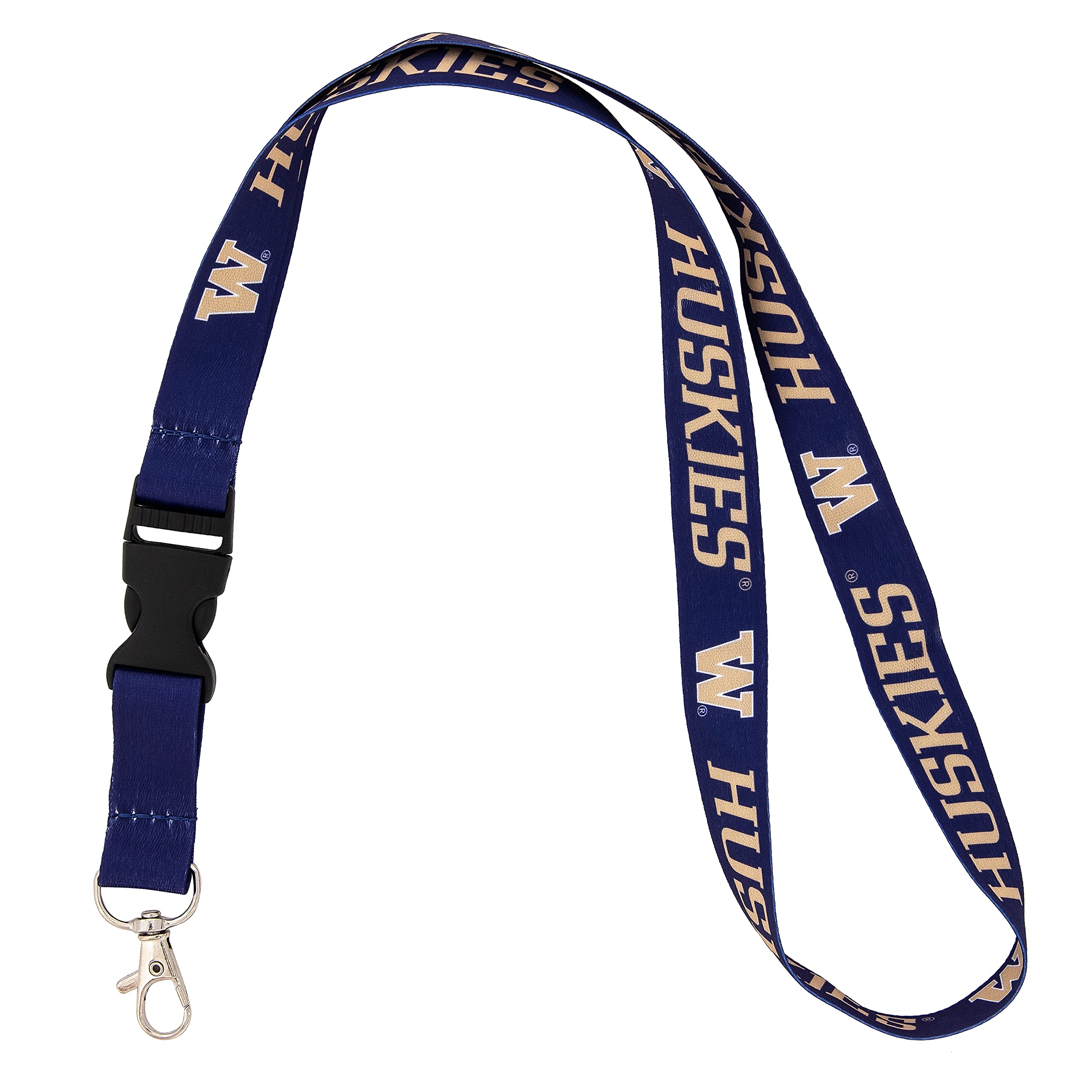 Desert Cactus University of Washington Lanyard Huskies U of W Car Keys ID Badge Holder Lanyard Keychain Detachable Breakaway Snap Buckle (Purple)