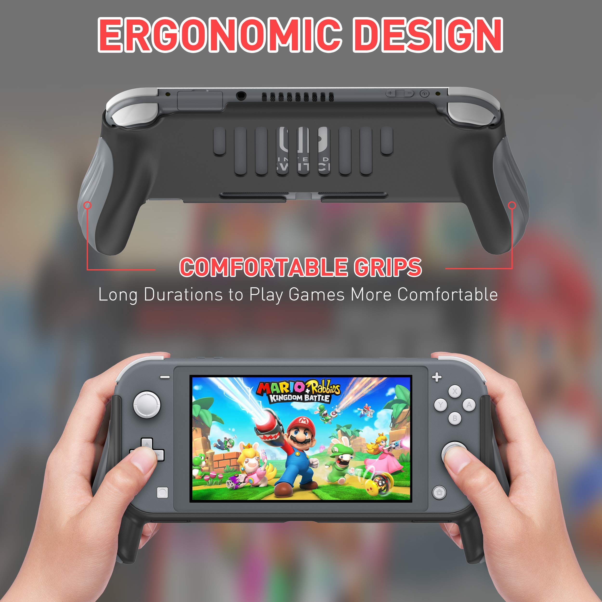 MEQI Nintendo Switch Lite ile Uyumlu Kavrama Kılıfı, Rahat ve