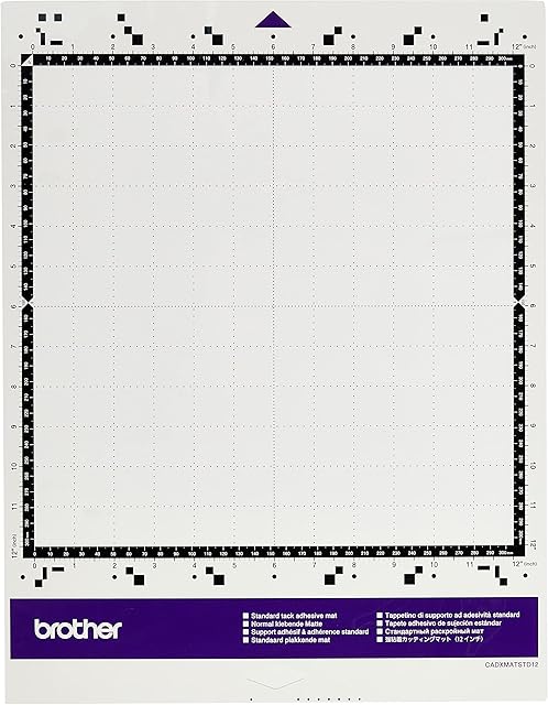 BROTHER CADXMATSTD12 ScanNcut SDX Series 12 x 12-inch Standard Adhesive Mount, Purple/White, 30, 5x30, 5cm