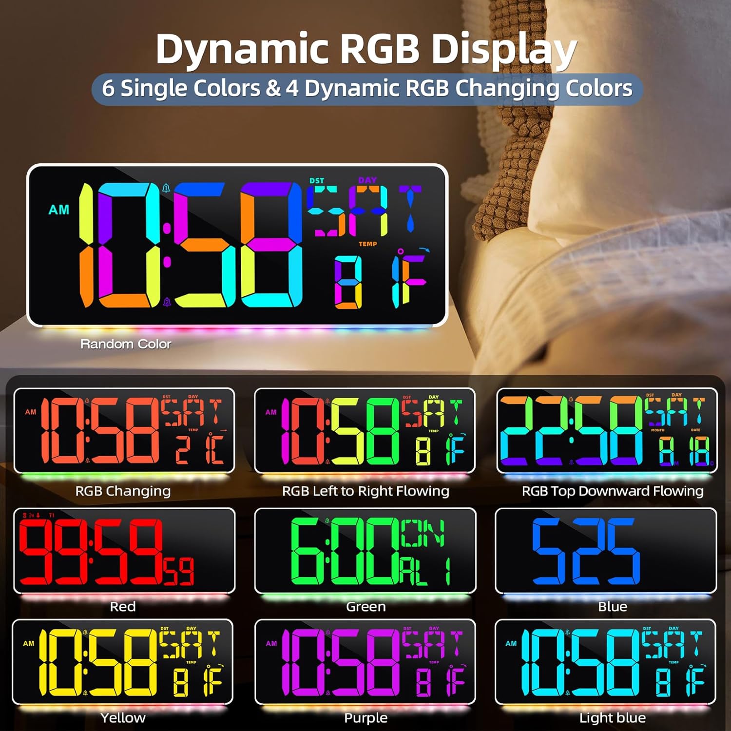 Lar Digital Wall Clo Lar Display 11 Colors Available with