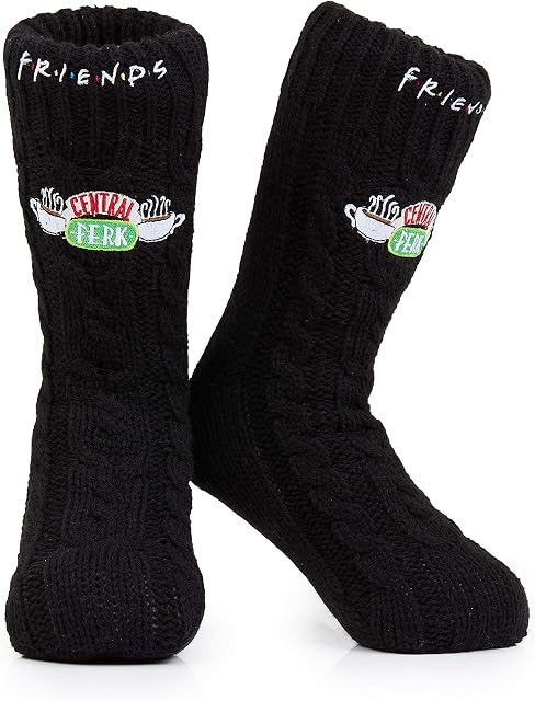 FRIENDS TV Show Slipper Socks, Women Knitted Fluffy Socks, One Size