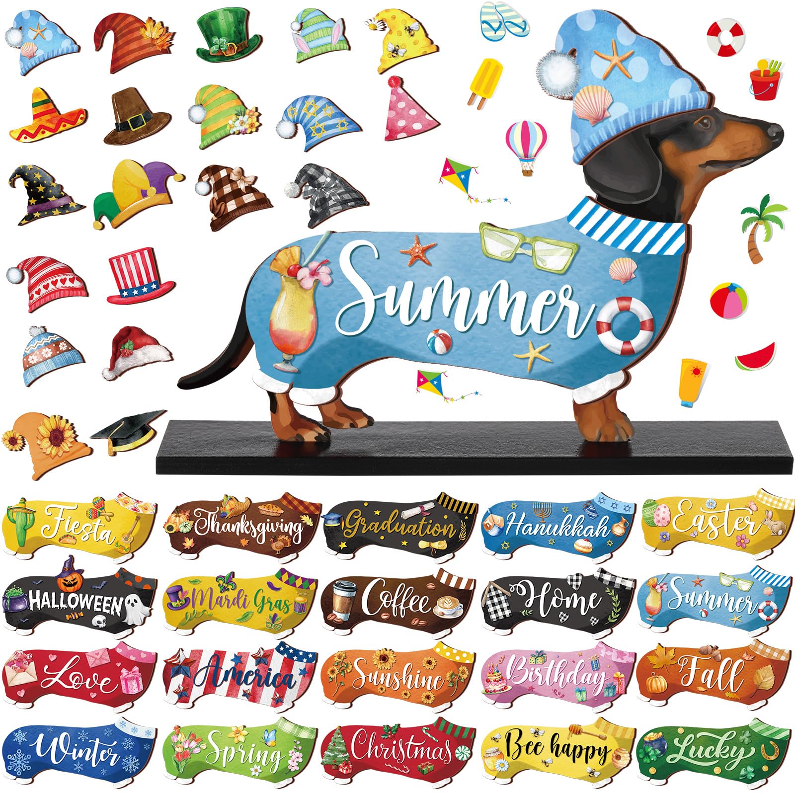 Amazon.com: Anglechic 42 Pcs Interchangeable Summer Dachshund